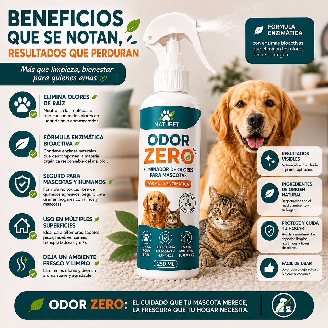 Eliminador De Olores Para Mascotas 250ml